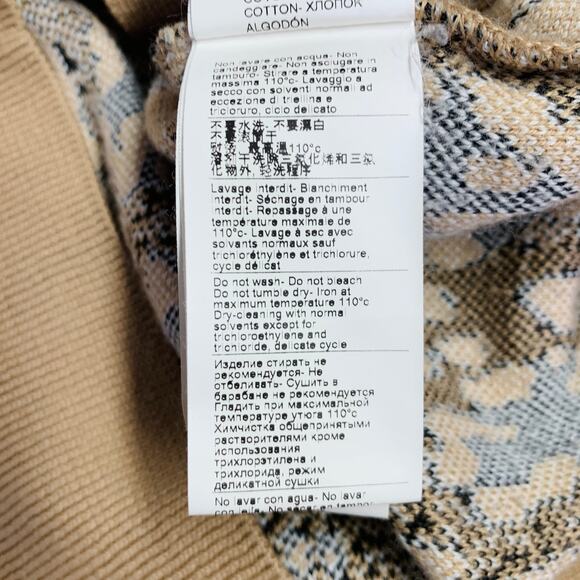 M Khaki Black White Viscose Blend Distressed Oversized Mixed Patterns Cardigan - Picture 14 of 16